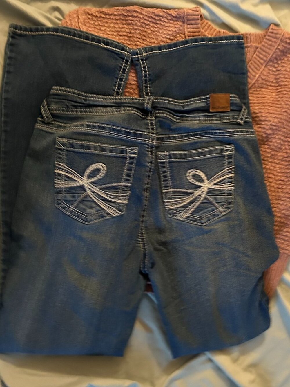size 9 womens blue jeans denim pants nine jean curvy boot cut